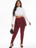 Plus Size Lace Up Skirted Pants -  