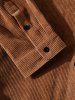 Pocket Patch Solid Color Corduroy Shirt -  