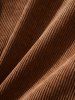 Pocket Patch Solid Color Corduroy Shirt -  
