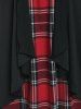 Plus Size Plaid Ruched 2 in 1 T-shirt -  