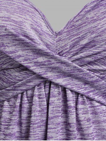 Plus Size&Curve Crossover Lace Panel Tank Top