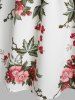Plus Size & Curve Floral Print Lace Panel Empire Waist Tee -  