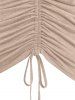 Front Cinch Tie Cutout T Shirt -  