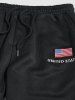 American Flag Embroidery Casual Pants -  