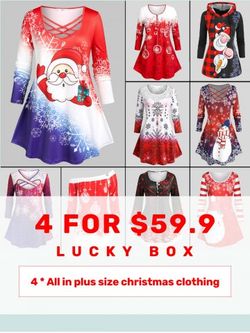 ROSEGAL Box - Plus Size 4*Random Christmas Clothing - MULTI - 4X-22