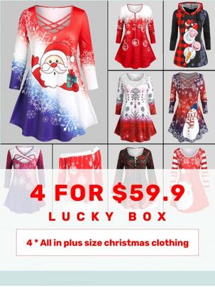 ROSEGAL Box - Plus Size 4*Random Christmas Clothing