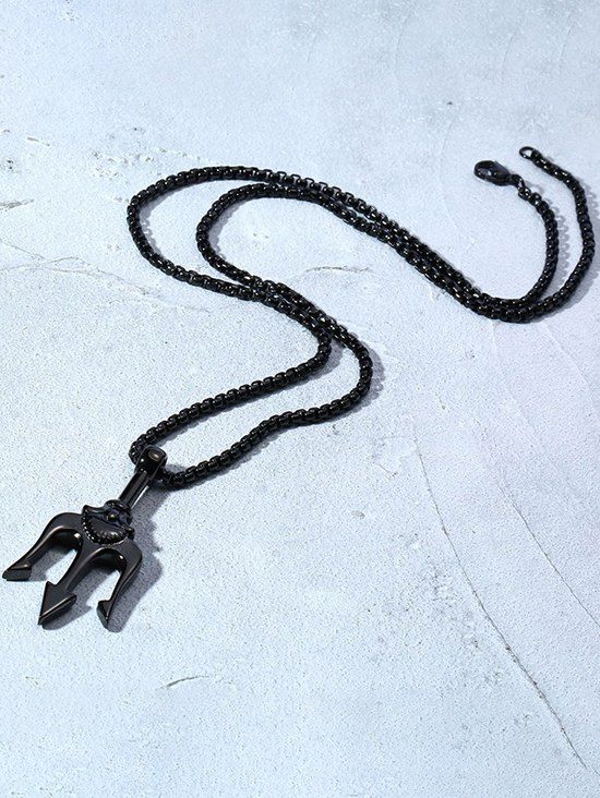 Online Trident Pendant Hip Hop Chain Necklace  