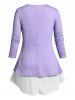 Ensemble de T-shirt Tordu de Grande Taille et de Camisole - Pourpre  2X