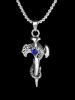 Cross Rhinestone Snake Pendant Necklace -  
