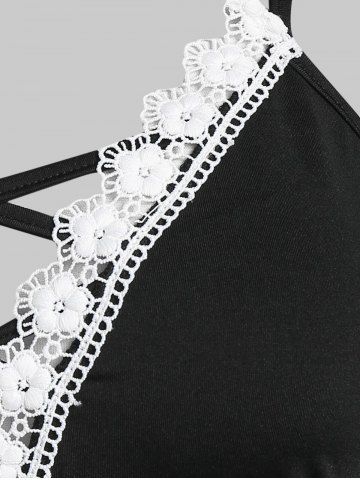 Plus Size & Curve Stripe Hem Floral Applique Skirted Cami Top