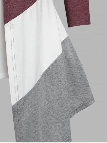 Plus Size Tie Colorblock Draped T-shirt and Cami Top Set