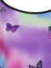Plus Size & Curve Tie Dye Butterfly Print T-shirt -  