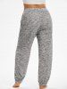 Pantalon Pyjama Teinté à Taille Haute de Grande Taille - Gris Clair 2X