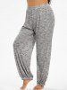 Pantalon Pyjama Teinté à Taille Haute de Grande Taille - Gris Clair 4X