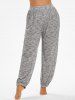Plus Size High Waisted Space Dye Pajama Pants -  