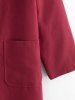 Plus Size Shawl Collar Patched Pocket Tunic Coat -  