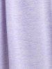 T-shirt Court Chiné Courbe Grande Taille et Camisole - Violet clair 2X | US 18-20