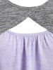 T-shirt Court Chiné Courbe Grande Taille et Camisole - Violet clair M | US 10