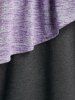 Débardeur Teinté Découpé Contrasté de Grande Taille - Violet clair 1X