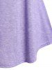 T-shirt Trapèze Curve Croisé à Manches Bouffantes de Grande Taille - Violet clair 3X