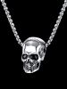 Punk Skull Pendant Stainless Steel Necklace -  