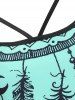 Plus Size Dreamcatcher Print Modest Tankini Swimsuit -  