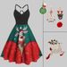 Fashion Plus Size Christmas O Ring Elk Print Dress Accessories -  