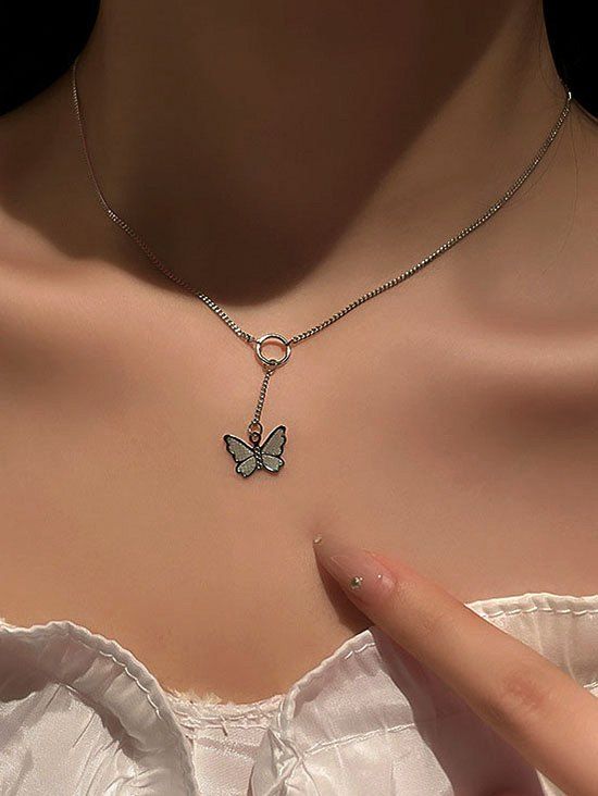 Outfits Butterfly Charm Chain Clavicle Necklace  