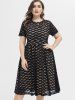Plus Size Lace Fit and Flare Midi Dress -  