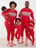 Ensemble de Pyjama Pantalon de Noël pour Famille à Imprimé Flocon de Neige - Rouge Papa 3xl