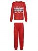 Ensemble de Pyjama Pantalon de Noël pour Famille à Imprimé Flocon de Neige - Rouge Maman XL