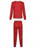 Ensemble de Pyjama Pantalon de Noël pour Famille à Imprimé Flocon de Neige - Rouge Papa XL