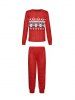 Ensemble de Pyjama Pantalon de Noël pour Famille à Imprimé Flocon de Neige - Rouge Papa XL