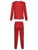 Ensemble de Pyjama Pantalon de Noël pour Famille à Imprimé Flocon de Neige - Rouge 4T