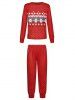 Ensemble de Pyjama Pantalon de Noël pour Famille à Imprimé Flocon de Neige - Rouge 4T