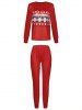 Ensemble de Pyjama Pantalon de Noël pour Famille à Imprimé Flocon de Neige - Rouge 5T