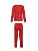 Ensemble de Pyjama Pantalon de Noël pour Famille à Imprimé Flocon de Neige - Rouge 5T