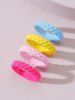 4 Pcs Candy Color Braided Ring Set -  