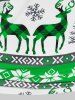 Christmas Deer Snowflake Print T-shirt with Flower Lace Criss-cross Cami Top -  