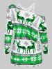 T-shirt de Noël Cerf Flocon de Neige et Haut à Bretelle Croisée en Dentelle - Vert XXL