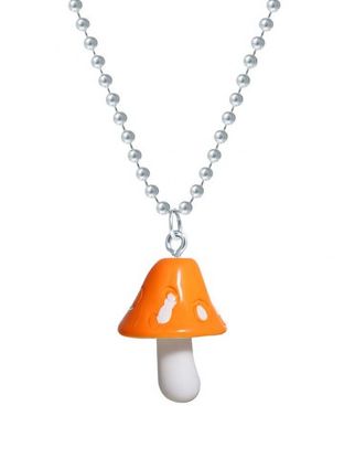 Mushroom Pendant Resin Chain Necklace