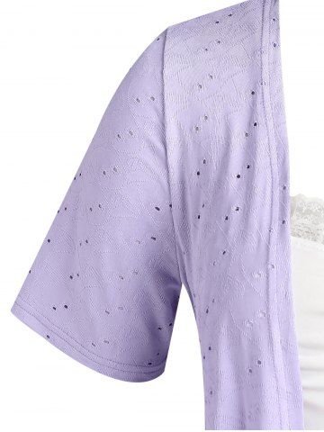 Plus Size&Curve Faux Twinset Asymmetric T-shirt