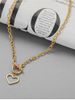 Hollow Heart Thick Chain Toggle Necklace -  