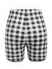 Plus Size Keyhole Checked Shorts Pajamas Set -  