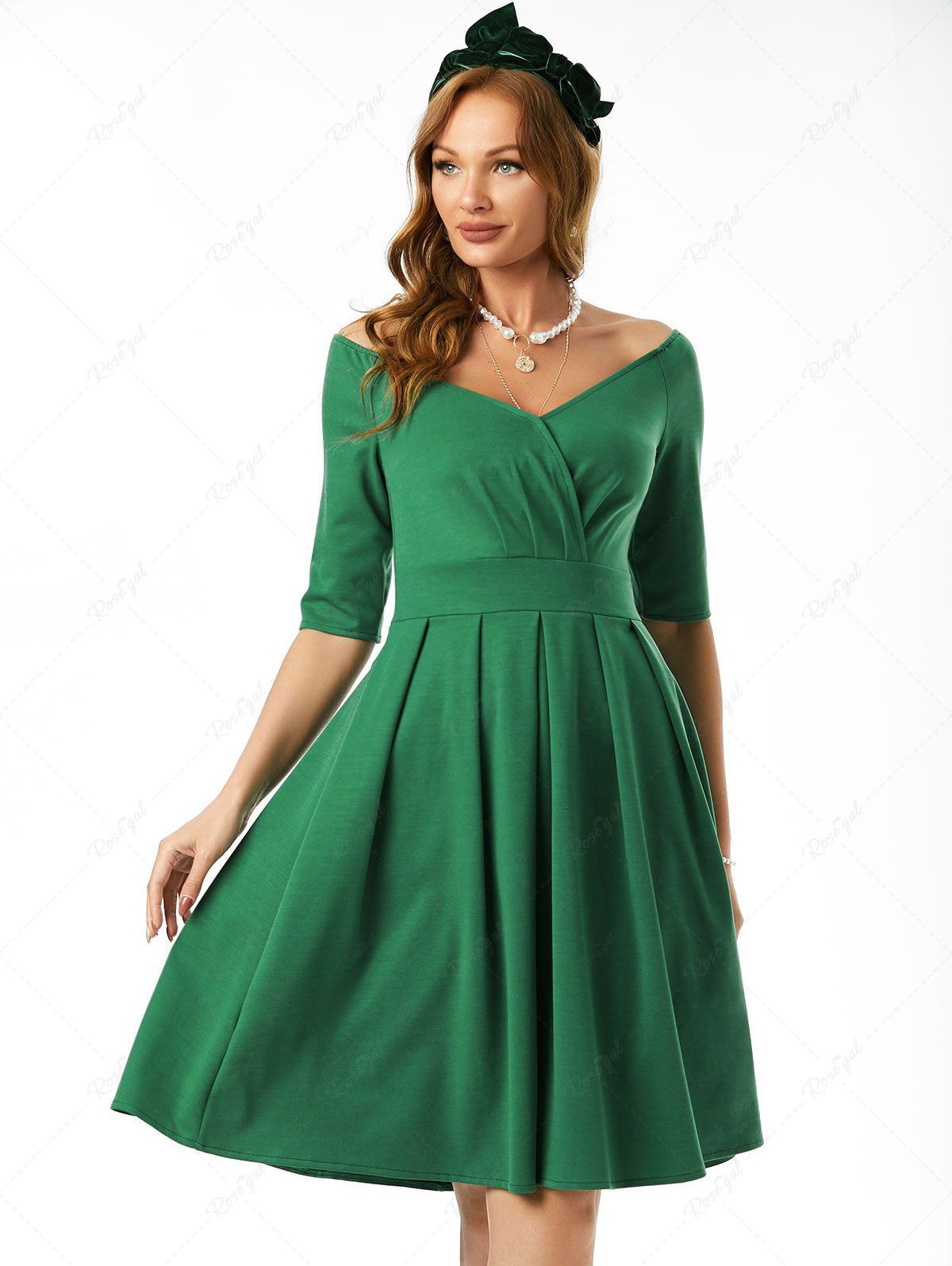 Best Off Shoulder Raglan Sleeve Surplice Dress  