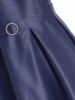 Mesh Panel Belted Prom Dress -  