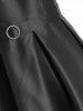 Mesh Panel Belted Prom Dress -  