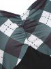 Ruched Plaid Empire Waist Dress -  