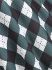 Ruched Plaid Empire Waist Dress -  