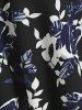 Lace Up Floral Print Faux Fur Insert High Low Dress -  